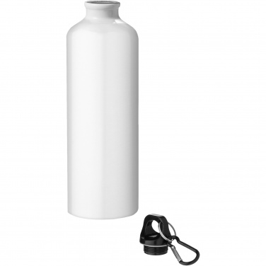 Logo trade business gift photo of: Oregon 770 ml RCS certified recycled aluminium water bottle with carabiner